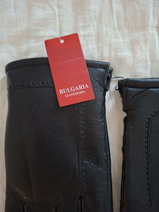 Мъжки ръкавици в черно естествена кожа-Луксозни