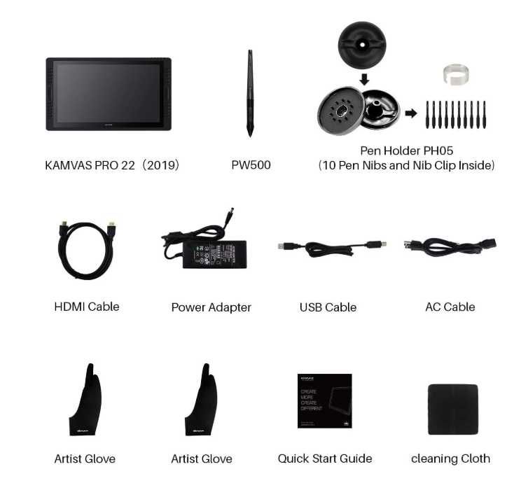 Tableta Grafica Display Huion Kamvas Pro 22 2019 IPS FHD 120sRGB Stylus PW500