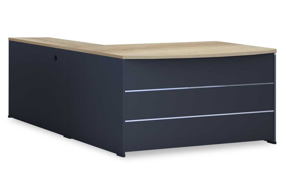 Професионално ъглово бюро Lotus със заключващ се шкаф 180x160x75см