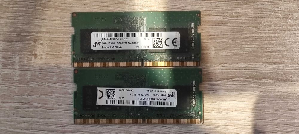 Продается ОЗУ RDR4 по 8gx2 3200частота