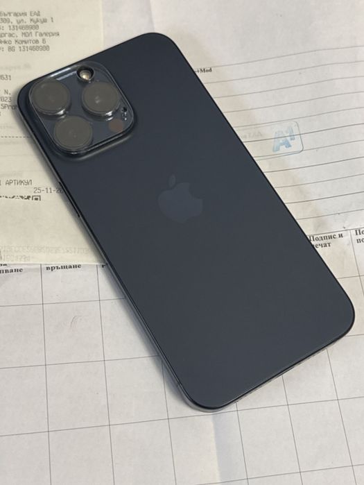 КАТО НОВ 256GB iPhone 15 Pro Max A1 Гаранция 2025 Blue | Син