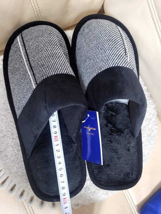 Нови мъжки пантофи черно и бяло