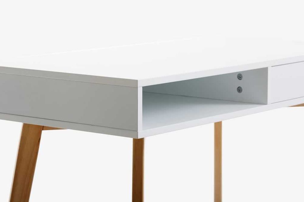 Set birou/masa toaleta si doua noptiere noi, MDF + LEMN MASIV