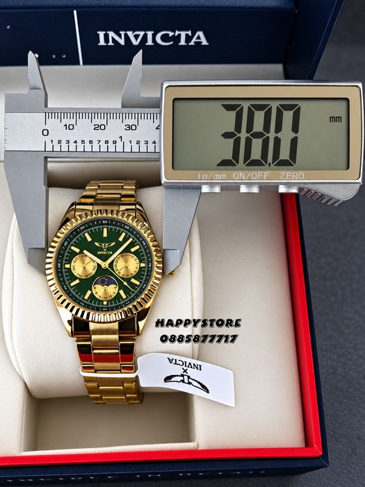 INVICTA Emerald gold green dial unisex 38 mm, Инвикта нов унисекс часовник