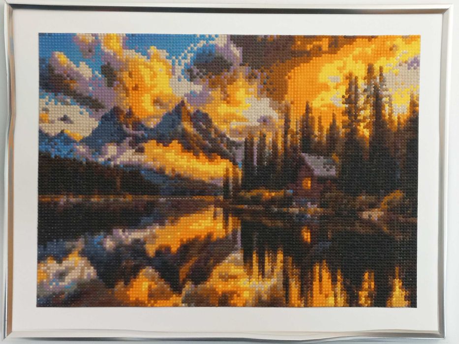 Tablouri decorative realizate tehnica cu diamond painting.