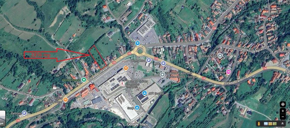 Teren de vânzare în Sovata – intravilan, 2856 m² lângă Kaufland, Lidl