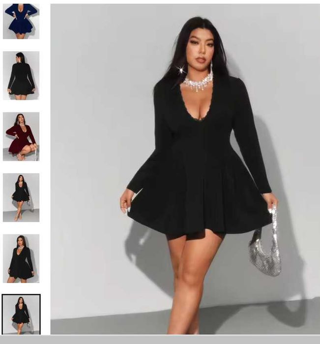 Елегантна дамска черна рокля