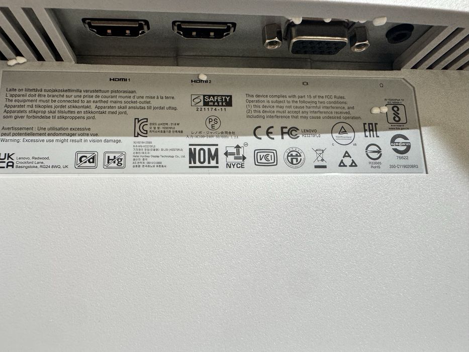 Монитор Lenovo led backlight