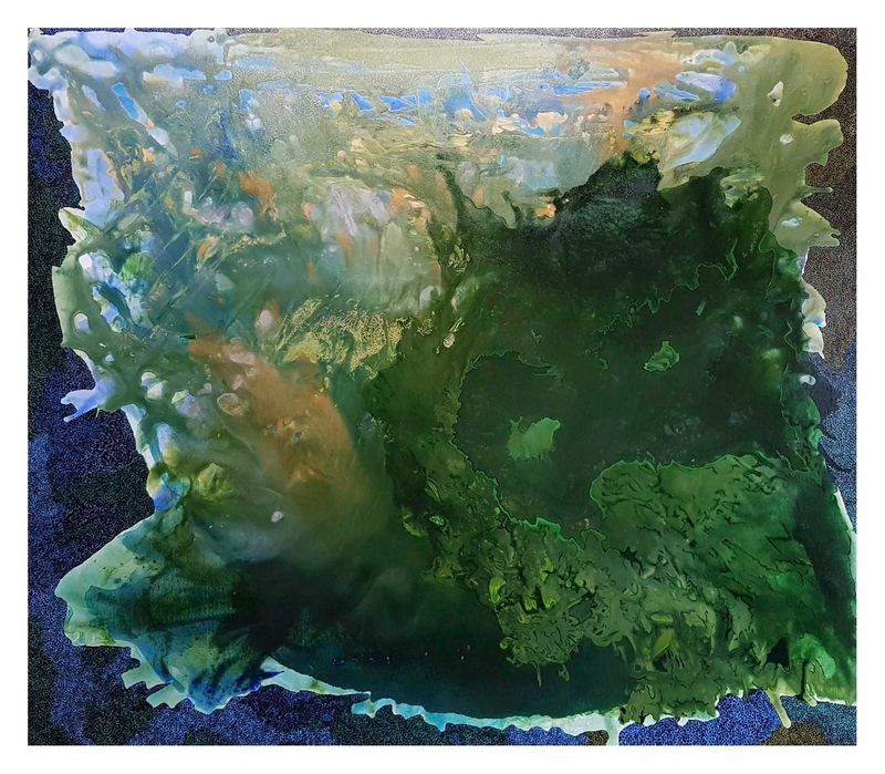 Tablou Eyes shadow from the future  pictat in acrilic 145x150 cm