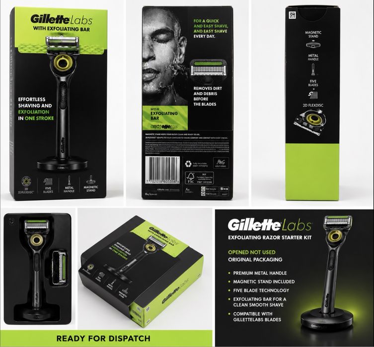 GilletteLabs Aparat de Ras Premium Cu Suport Magnetic Deschis Dar Nefolosit