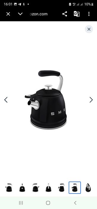 Чайник со свистком SMEG CKLW2001BL