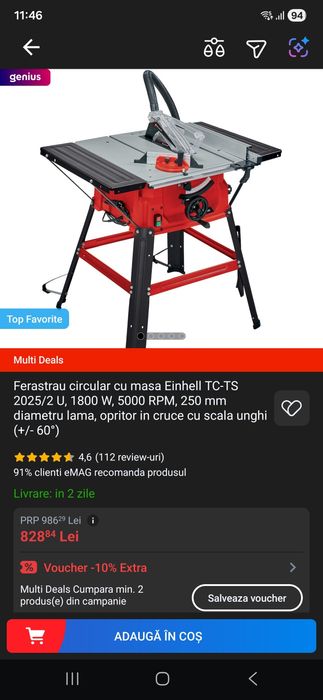 Ferastrau circular cu masa Einhell