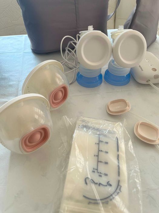 Продавам двойна електрическа помпа за кърма Philips Avent + Hands-Free комплект