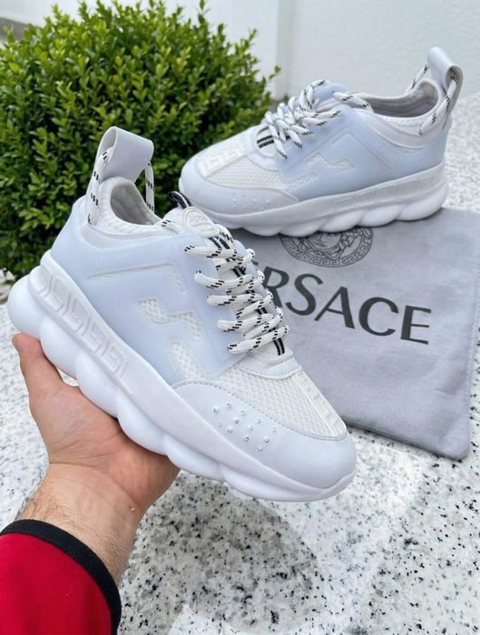 Adidasi Versace Chain Alb Adidasi Unisex