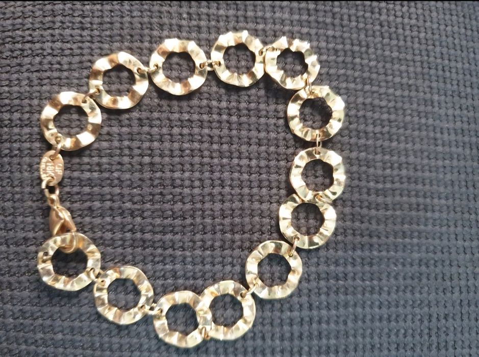Brățară  18K Gold Filled – model cercuri texturate , 19.5 cm