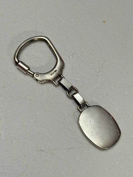 BRELOC CHEI ARGINT 925 - Cu PLACUTA Aurita - 26g. - Vintage !