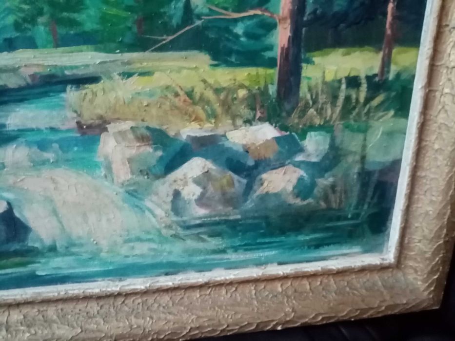 Стара голяма картина масло на платно 95/65