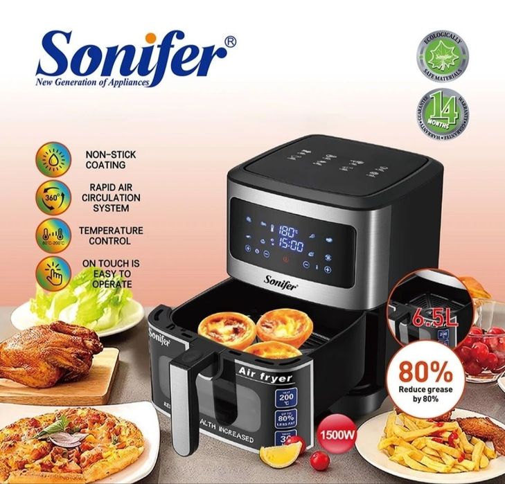 Новый аэрофритюрница Sonifer SF 1028! Аэрогриль! Airfryer! Aerogril