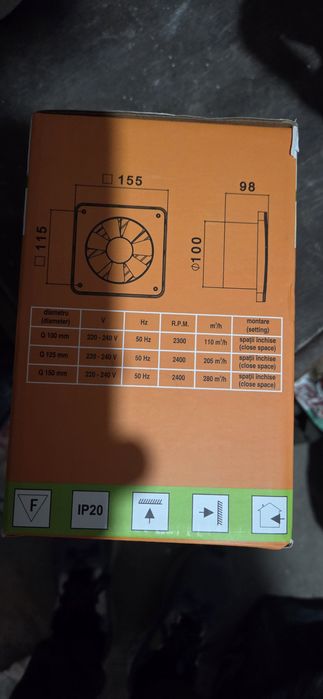 Ventilator baie nou