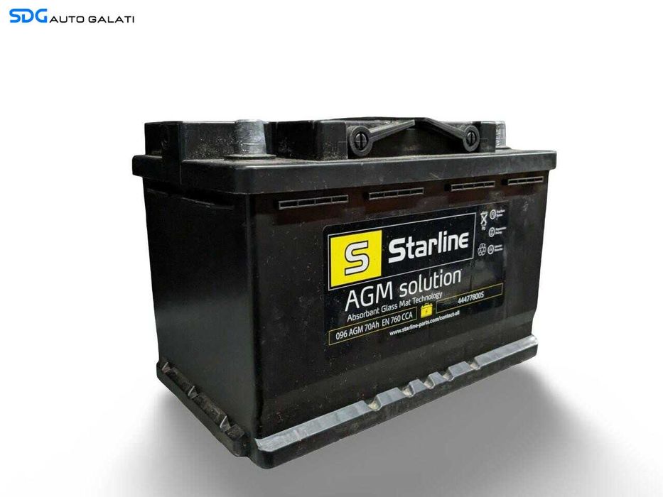 Baterie Acumulator Auto AGM 70AH 760A Starline 44477800S Volkswagen Audi Seat Skoda Ford Opel Toyota BMW Mercedes Renault Peugeot Dacia [L9798]