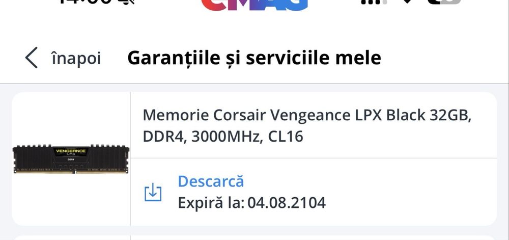 Vand Memorie Corsair Vengeance LPX 32GB, DDR4, 3000MHz, CL16