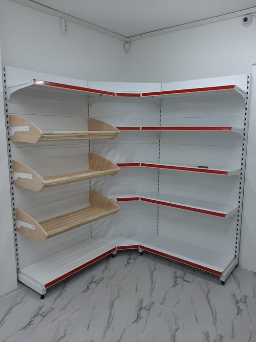 Пристенные и островные стеллажи овощные и хлебные стеллажи кассовые бо