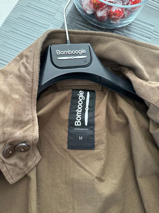 Geaca de piele Bomboogie Friz Suede Leather Bomber Jacket