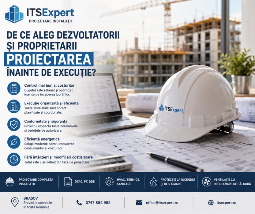 Proiectare Instalații | DTAC | PT | DDE | Avize ISU și SGA | ITSExpert Brașov