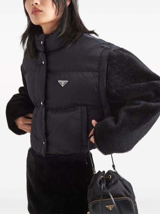 PRADA crop re nylon puffer jacket - страхотно дамско яке S КАТО НОВО