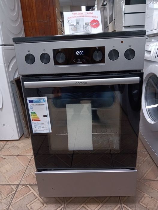 Чисто нова иноксова печка с керамичен плот Gorenje 2 години Гаранция!