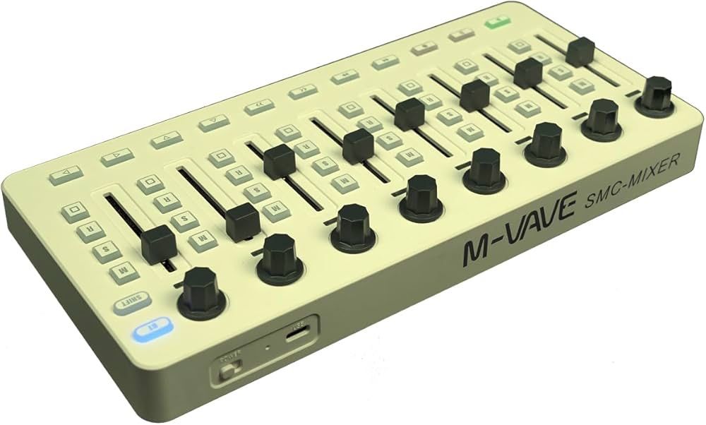Mixer M-Vave SMC - Controler/mixer MIDI wireless Bluetooth cu 8 encodere, alimentat prin baterie și USB