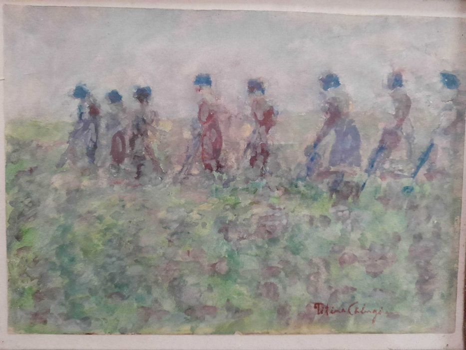 La camp, Titina Calugaru, guasa pe hartie, 28x20 cm, inramat