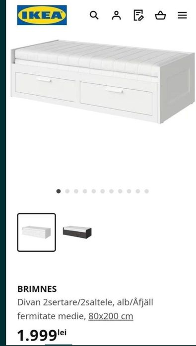 Pat 80/190 sau dublu 160/190 Canapea divan extensibil