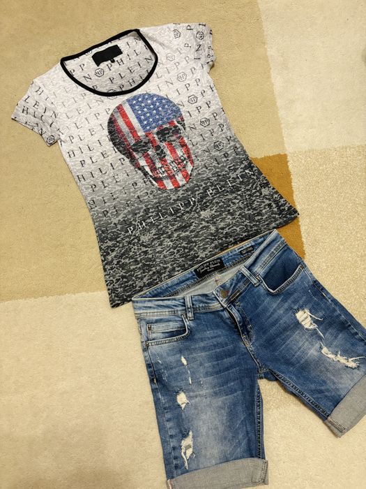 Дънки къси Philipp Plein + Тениска