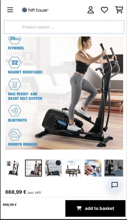 bicicletă eliptică Capital Sports Helix Pro