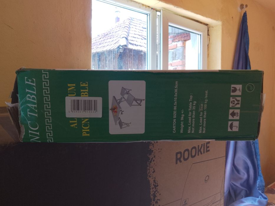Masa pliabila pentru picnic din aluminiu cu 4 scaune