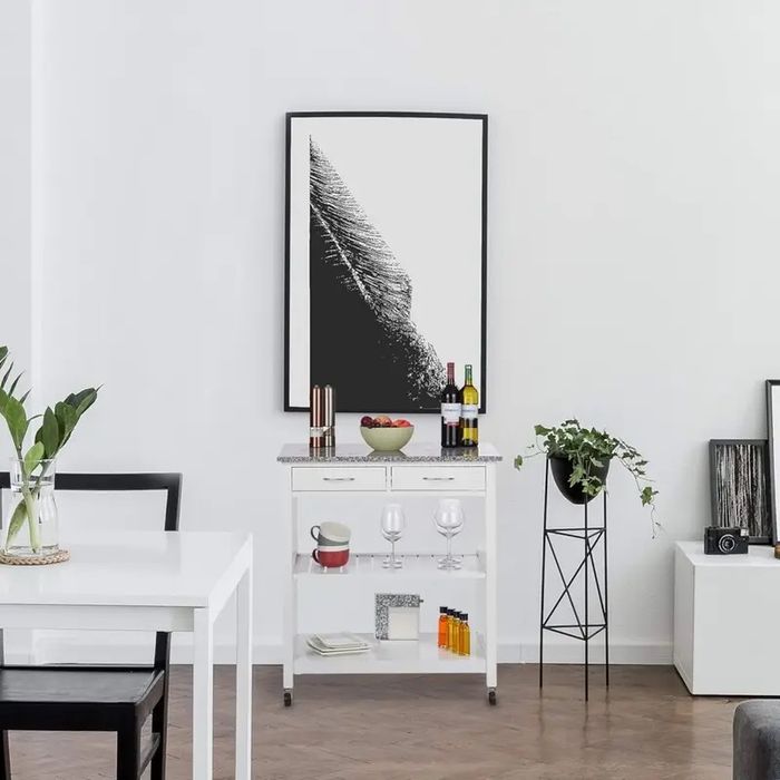 Кухненска количка с 2 чекмеджета Relaxdays