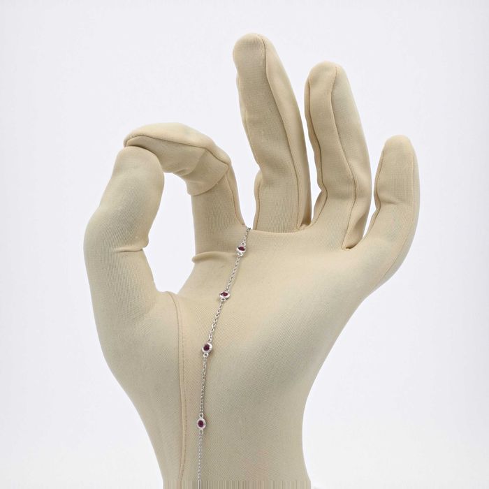 Bratara din aur alb 18k cu rubine cod 4044