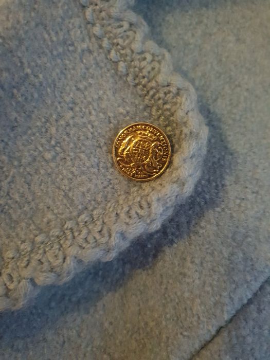 Sacou  cambrat vintage lana albastru deschis