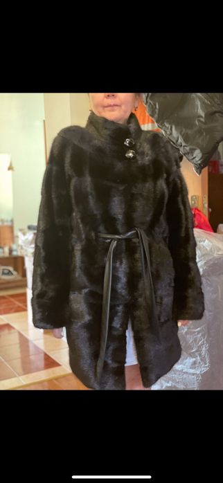 Норковая черная шуба