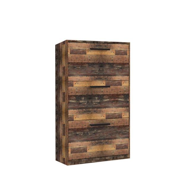 Шкаф за обувки с винтидж дизайн и клапващи врати