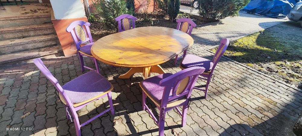 Masă cu 6 scaune MASIV