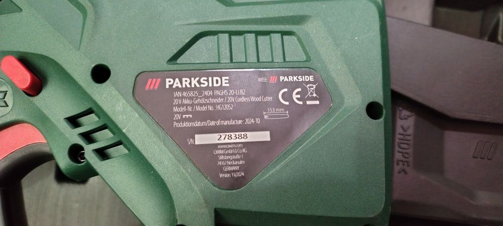 Mini drujba Parkside / ferăstrău paghs - 20 li, b2, Nou!