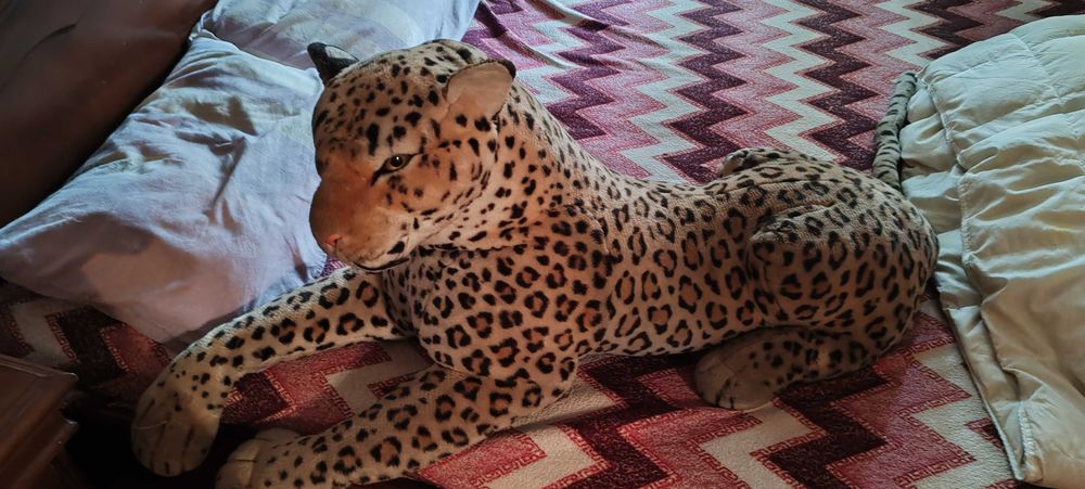 Тигр плюшевый, большой, бу