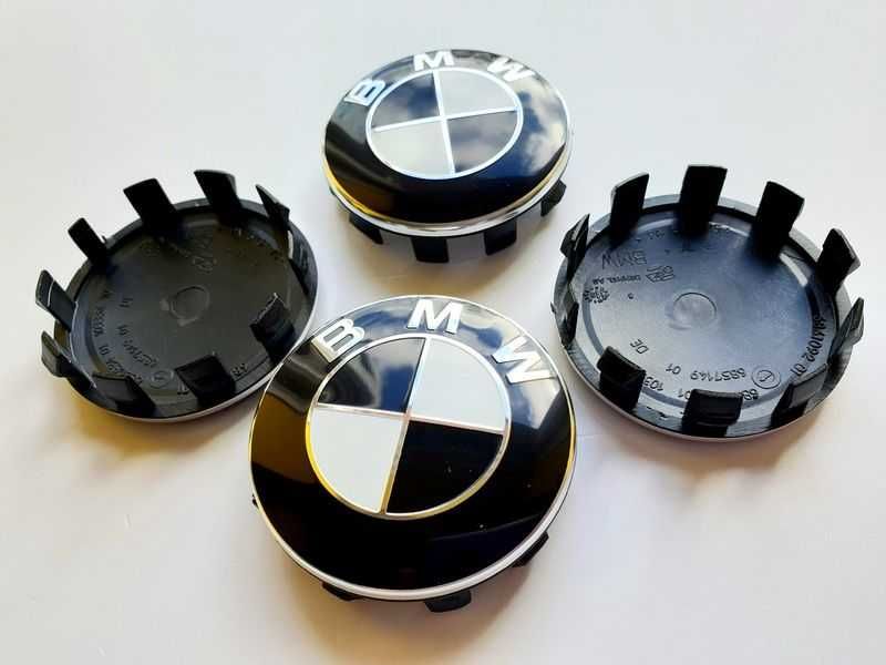 Capace Roti Sigle Embleme Jante BMW ALB NEGRU / Full Negru 56MM/68MM