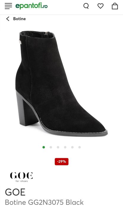 Ghete dama GOE negre piele intoarsa naturala,elegante,negre,noi,39