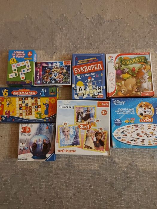 Лот детски образователни игри и пъзели за 3+ години