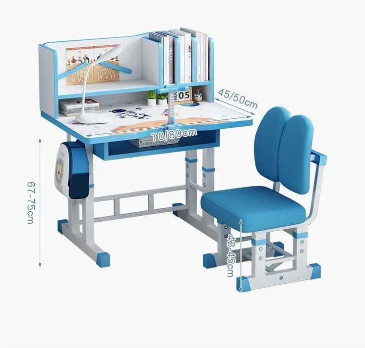Детский стол и стул, регулируемая высота, детская парта