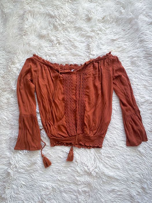 Bluză Boho, cu măneci evazate New Yorker, Mărimea XXS-XS-S