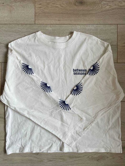 Бяла дамска блуза Pull&Bear с дълъг ръкав „Between Seasons“